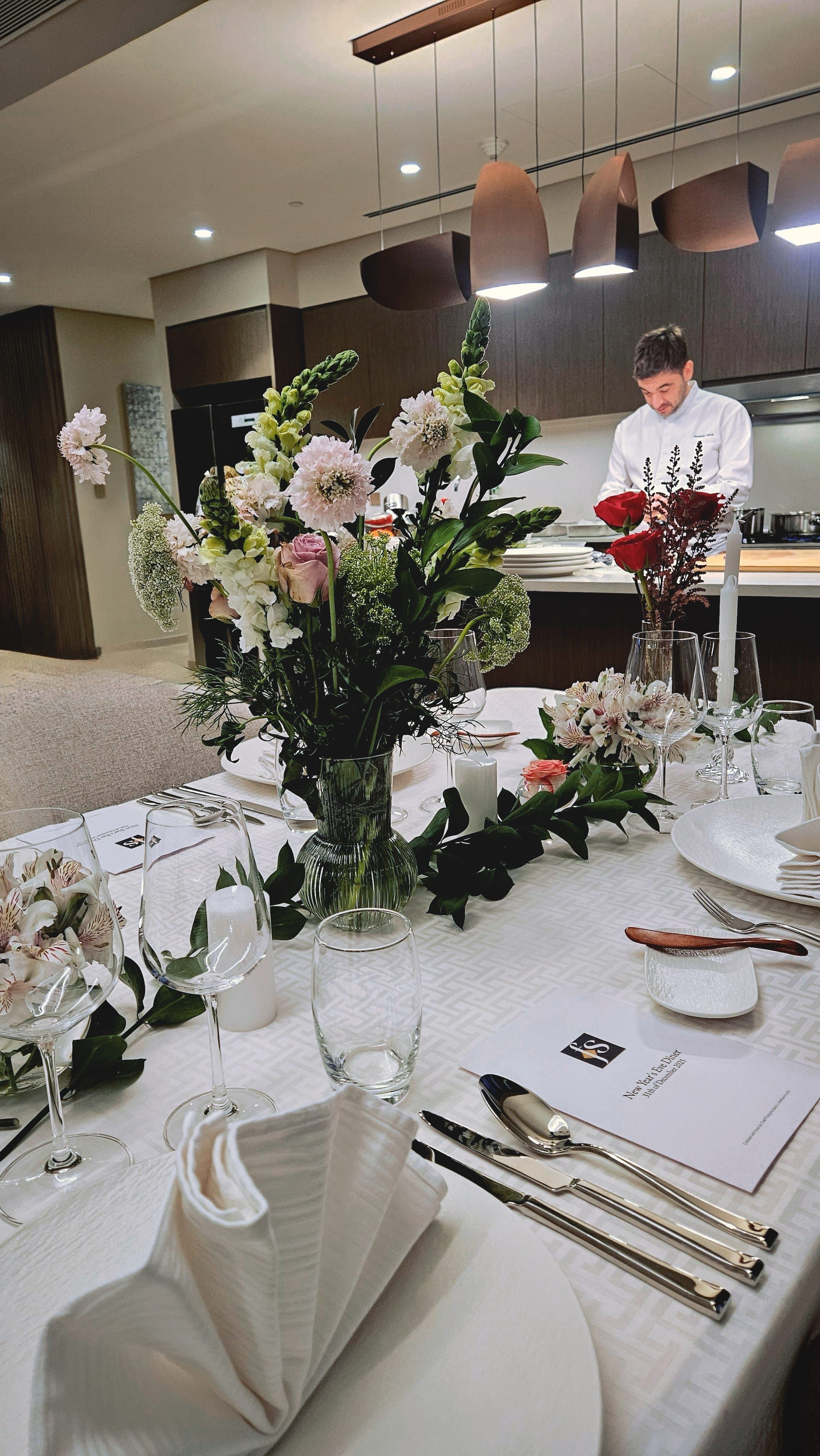 Dressed table in a Downtown Dubai residence.